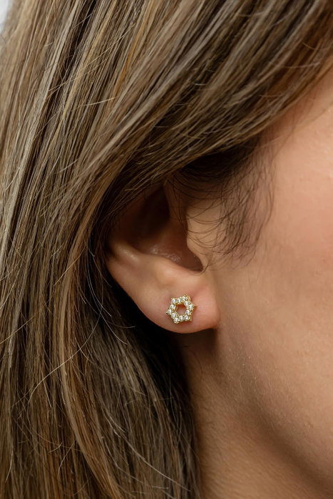 Heliophilia Silver Pendientes de Plata de Ley 925 con Recubrimiento de Oro y Circón Heliophilia Silver Pendientes de Plata de Ley 925 con Recubrimiento de Oro y Circón